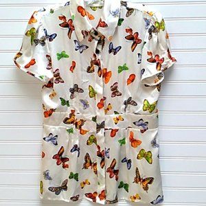 NEW, NWOT | TATA JOLIE | M ,BUTTERFLY 🦋  SILK  BLOUSE